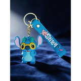 3D PVC Figure Keychain - Lilo & Stitch - Stitch Hawaiian Leaf Glasses