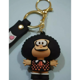3D PVC Figure Keychain - Mafalda - Susanita Checkered Dress