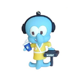 3D PVC Figure Keychain - SpongeBob SquarePants - Squidward Tentacles With Headphones And Drink