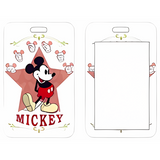 ID Card Badge Holder - Mickey & Friends - Mickey Mouse On Red Star With Mickey Heads