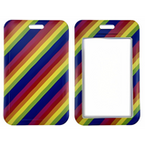 ID Card Badge Holder - Rainbow Diagonal Stripes Pattern