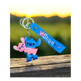 3D PVC Figure Keychain - Lilo & Stitch - Stitch Holding Angel