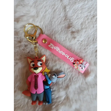 3D PVC Figure Keychain - Zootopia - Nick Wilde Pink Shirt Judy