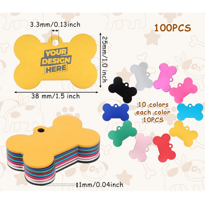 Premium Laser Engraving - Aluminum Bone Pet Tag