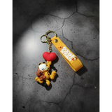 3D PVC Figure Keychain - Garfield - Holding Teddy Bear Heart