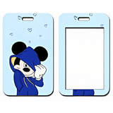 ID Card Badge Holder - Mickey & Friends - Mickey Mouse In Blue Hoodie With Hearts