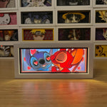 3D Paper Carving Light Lamp - Disney - Stitch & Angel Kissing