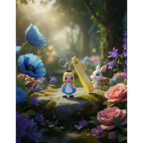3D PVC Figure Keychain - Alice in Wonderland - Alice Holding Dress