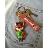 3D PVC Figure Keychain - Zootopia - Nick Wilde Green Shirt Smirk