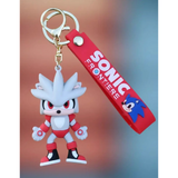 3D PVC Figure Keychain - Sonic the Hedgehog - Chibi Silver Standing Variant 2