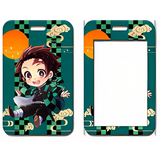 ID Card Badge Holder - Demon Slayer - Tanjiro Kamado Chibi On Green Checkered