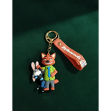 3D PVC Figure Keychain - Zootopia - Nick Wilde Holding Finnick