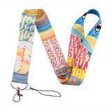 Lanyard - "You Go Girl" and "U Cute" Text with Peace Signs and Suns