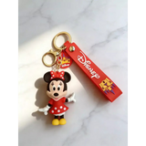 3D PVC Figure Keychain - Mickey and Friends - Minnie Mouse Red Dress