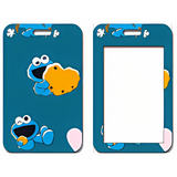 ID Card Badge Holder - Sesame Street - Cookie Monster Eating Cookie Blue Card