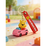 3D PVC Figure Keychain - Winnie the Pooh - Pooh Driving Car