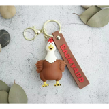 3D PVC Figure Keychain - La Granja - Smiling Hen Standing