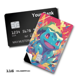 Credit Card Skin Sticker - Pokémon - Smiling Bulbasaur Confetti Explosion - Holographic
