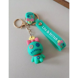 3D PVC Figure Keychain - Lilo & Stitch - Scrump Pink Bow Cross