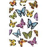 ID Card Badge Holder - Colorful Butterflies On White Background (Style 2)
