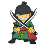 One Piece Roronoa Zoro Three Swords Pose PVC keychain