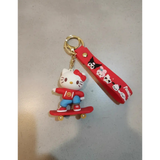 3D PVC Figure Keychain - Hello Kitty - Skateboarding