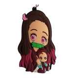 Demon Slayer Nezuko Kamado hugging Tanjiro PVC keychain