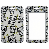 ID Card Badge Holder - Cute Cartoon Pandas With Bamboo Leaves