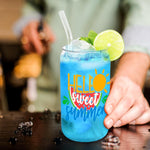 Personalized Glass Cups with Lids and Straws 16oz