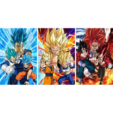 3D Lenticular Poster 12x16 - Dragon Ball - Goku, Vegeta, Vegito, Gogeta