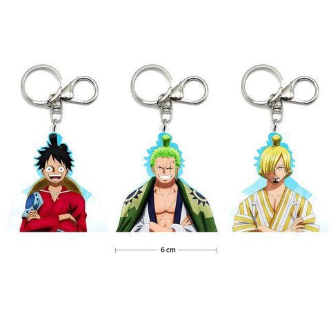 3D Lenticular Keychain - One Piece - Luffy, Sanji & Zoro