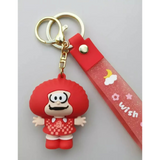 3D PVC Figure Keychain - Mafalda - Susanita Red Checkered Dress