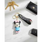 3D PVC Figure Keychain - Mickey and Friends - Minnie Mouse Blue Dress