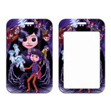 ID Card Badge Holder - Coraline - Dark Purple Blue Ghost Children Detailed Art