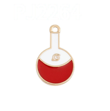 Bracelet Charm - Generic - red and white round-bottom flask