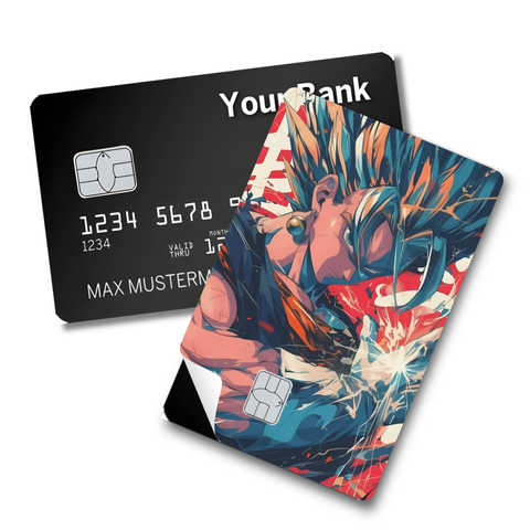 Credit Card Skin Sticker - Dragon Ball - Vegito Super Saiyan Blue in Power-Up Pose