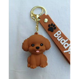 3D PVC Figure Keychain - Pets - Buddy Poodle Sitting Tongue Out