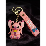 3D PVC Figure Keychain - Lilo & Stitch - Angel Holding Ice Cream