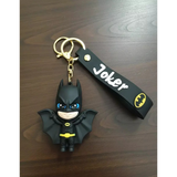 3D PVC Figure Keychain - DC Comics - Chibi Batman With Blue Eyes And Yellow Belt