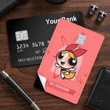Credit Card Skin Sticker - Powerpuff Girls - Blossom On Pink Background