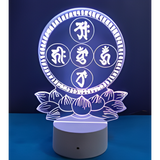 3D LED Night Light - Five Dhyani Buddhas Seed Syllables