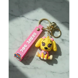 3D PVC Figure Keychain - Paw Patrol - Skye Sitting With Pink Outfit