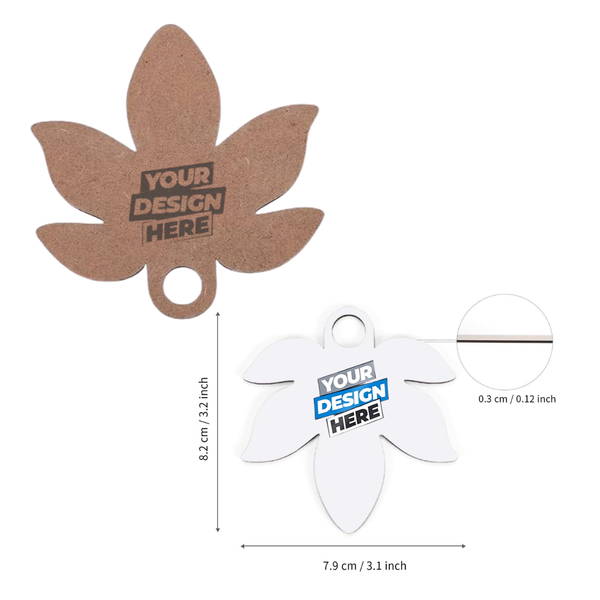 Premium Laser Engraving - Generic - Laser Engraved MDF Tumbler Name Tag (Maple Leaf)