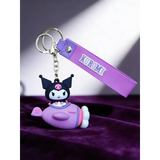 3D PVC Figure Keychain - Kuromi - In Rocket Vehicle