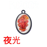 Bracelet Charm - Halloween - glow oval with red web design