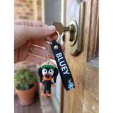 3D PVC Figure Keychain - Bluey - Snickers In Green Hat