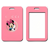 ID Card Badge Holder - Mickey & Friends - Minnie Mouse On Pink Gucci Background