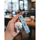 3D PVC Figure Keychain - Bt21 - RJ Holding Blue Bear