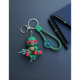 3D PVC Figure Keychain - Teenage Mutant Ninja Turtles - Chibi Raphael Holding Sai