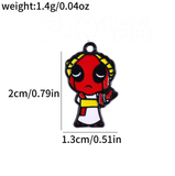 Bracelet Charm - Marvel - chibi Deadpool with weapons